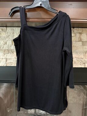 Chico's Black One-Shoulder Asymmetric Dress